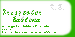 krisztofer bablena business card